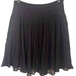 LOFT Black Chiffon Pleated Mini Skirt